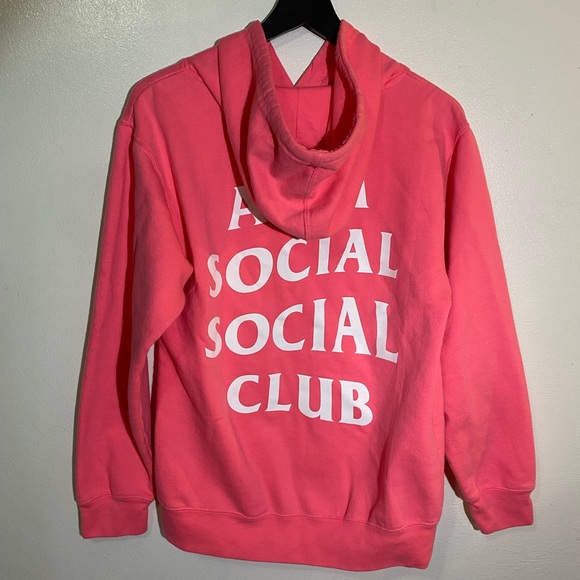 ASSC Light Bright Neon Pink No Drama Hoodie With Brand Logo Size Small - Picture 2 of 6